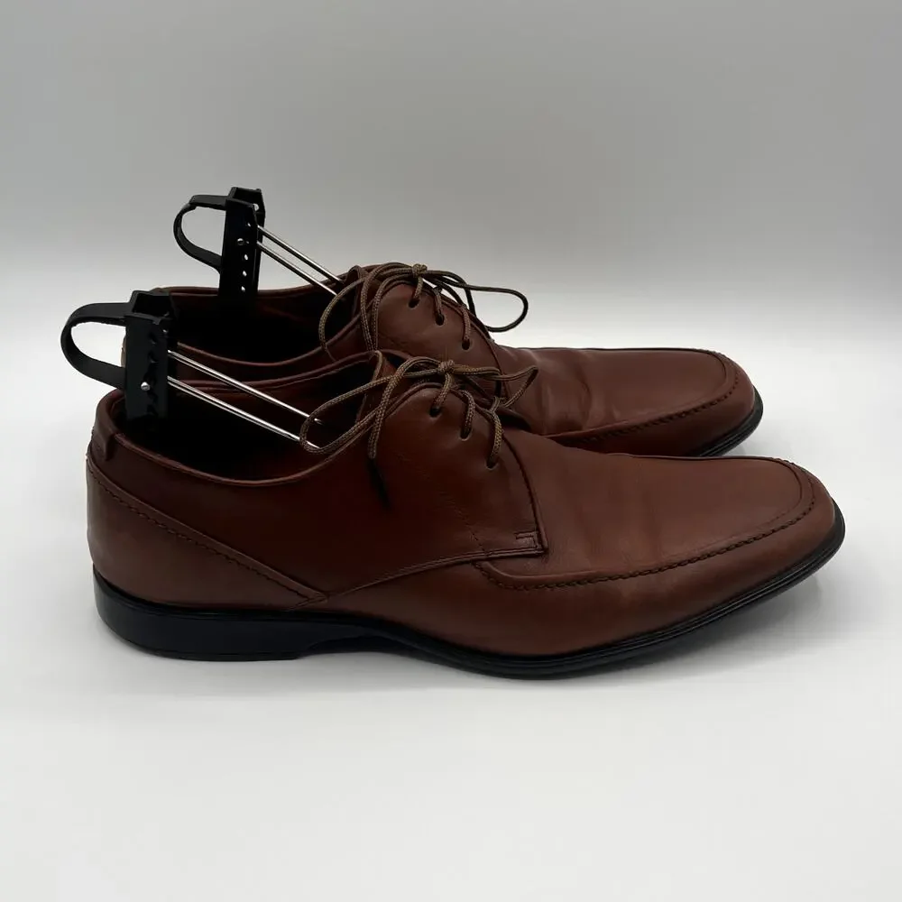 AQUATALIA Made in Italy Mens Derby Cognac Brown Shoes